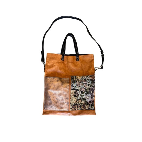 Anthropologie Kassiopea Italy Arpeggio Tapestry Patchwork Crossbody Tote Bag - Picture 1 of 12